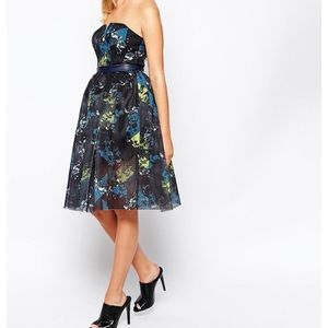 Three Floor In Motion strapless mesh dress